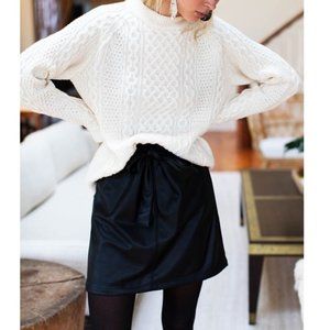 Emerson Fry Paris Vegan Faux Leather Paper Bag Waist Skirt XS